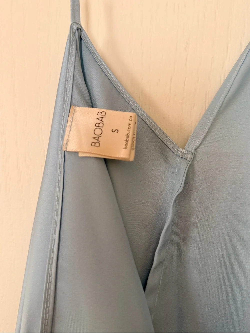 Baobab Collection One-Shoulder baby blue Draped Gown
